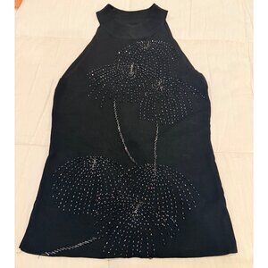 Black Sleeveless Envie Collection Top With Fireworks Rhinestone Embellishments